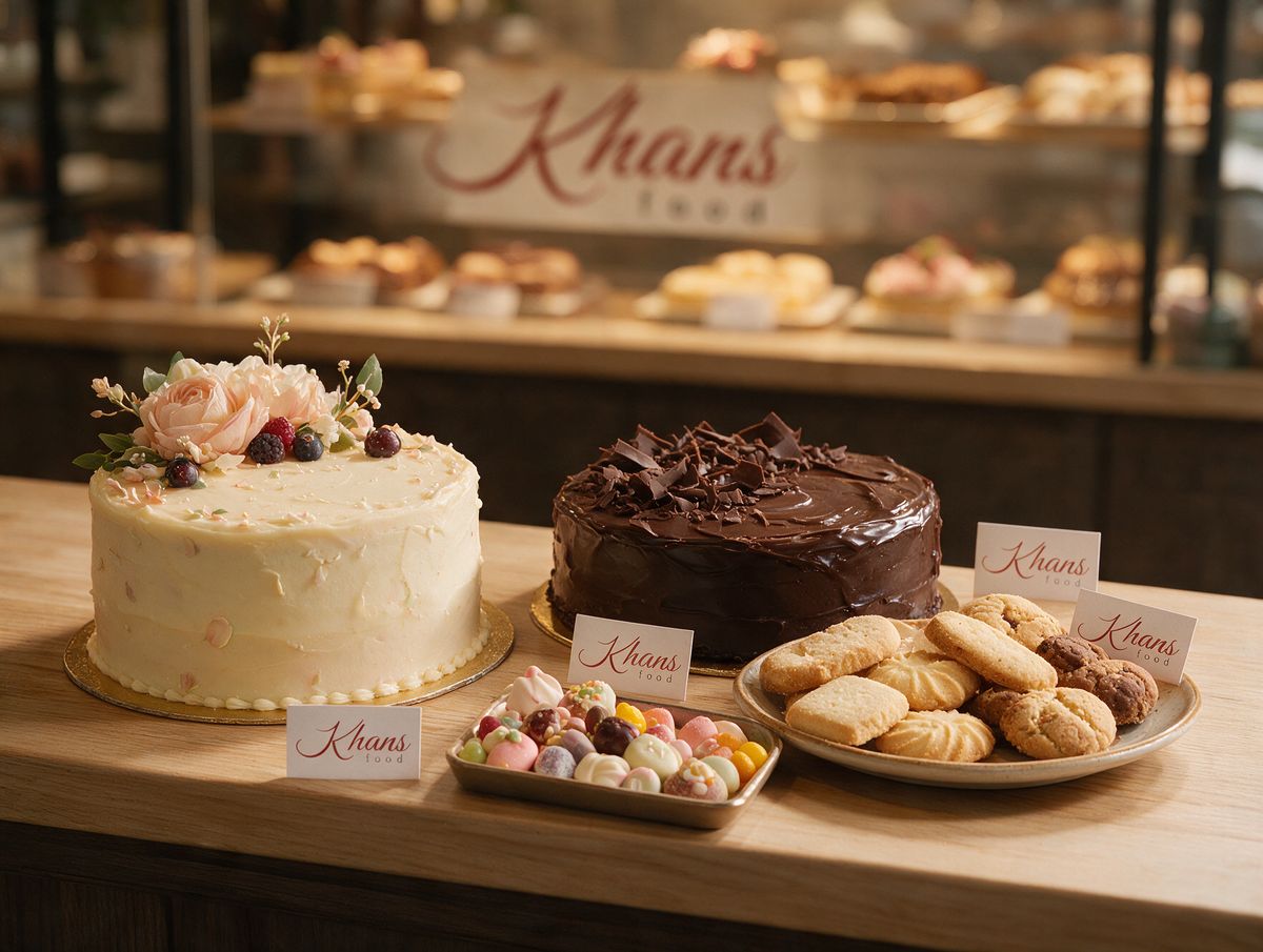 Cakes and sweet bakes at the Khan's bakery